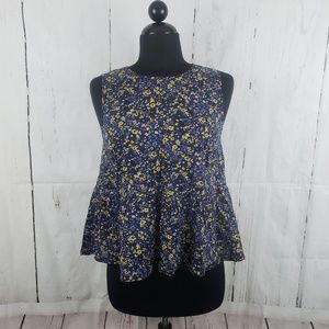 Current/Elliott Floral Field Peplum Tank Sz 1(2/4)